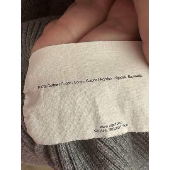 Esprit Womens Cable Knit Sweater Turtle Neck Grey Size XL Basics Minimalist Y2K - Picture 8 of 9